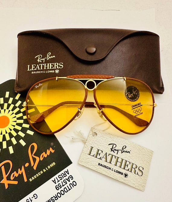 Nuevas gafas de sol Bausch Lomb BL con estuche nuevas y antiguas vintage Ray Ban Shooter amarillas Ambermatic fotocromaticas intercambiables de 62 mm NOS vintage Etsy Espana
