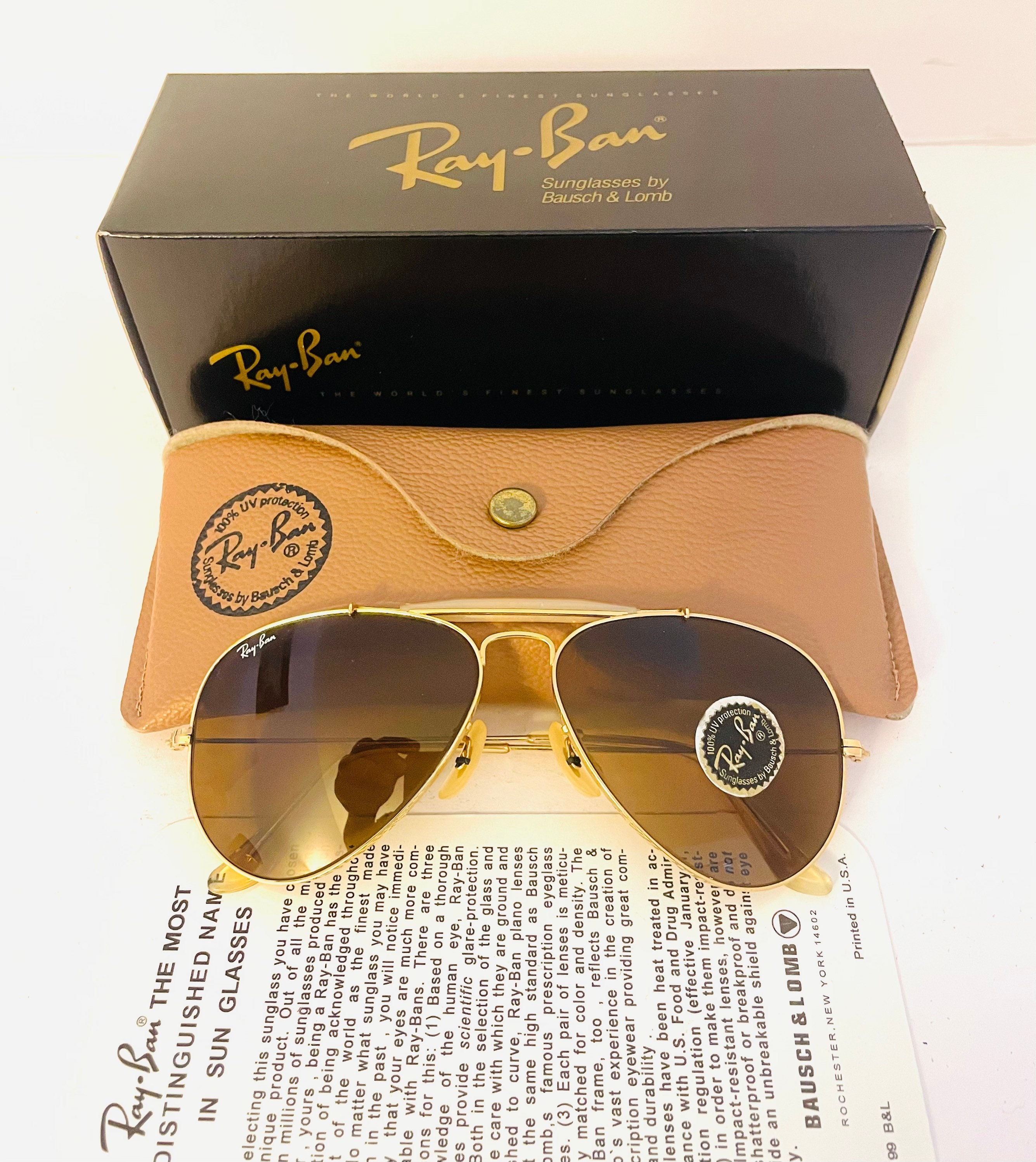 NEW Old Stock Vintage Ray Ban Brown 58m 