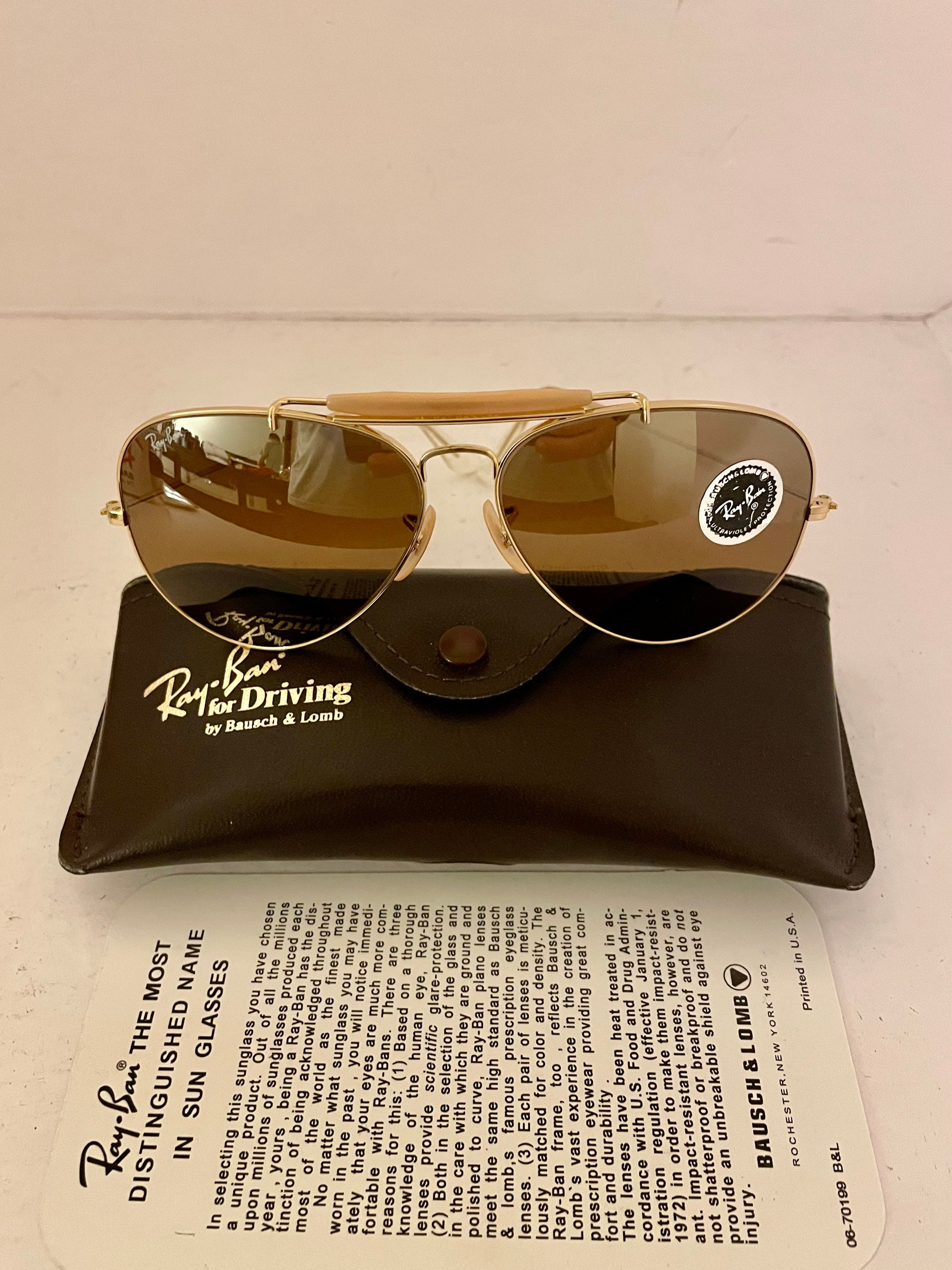 62M New Old Stock Vintage Aviator Outdoorsman Ray Ban Brown - Etsy
