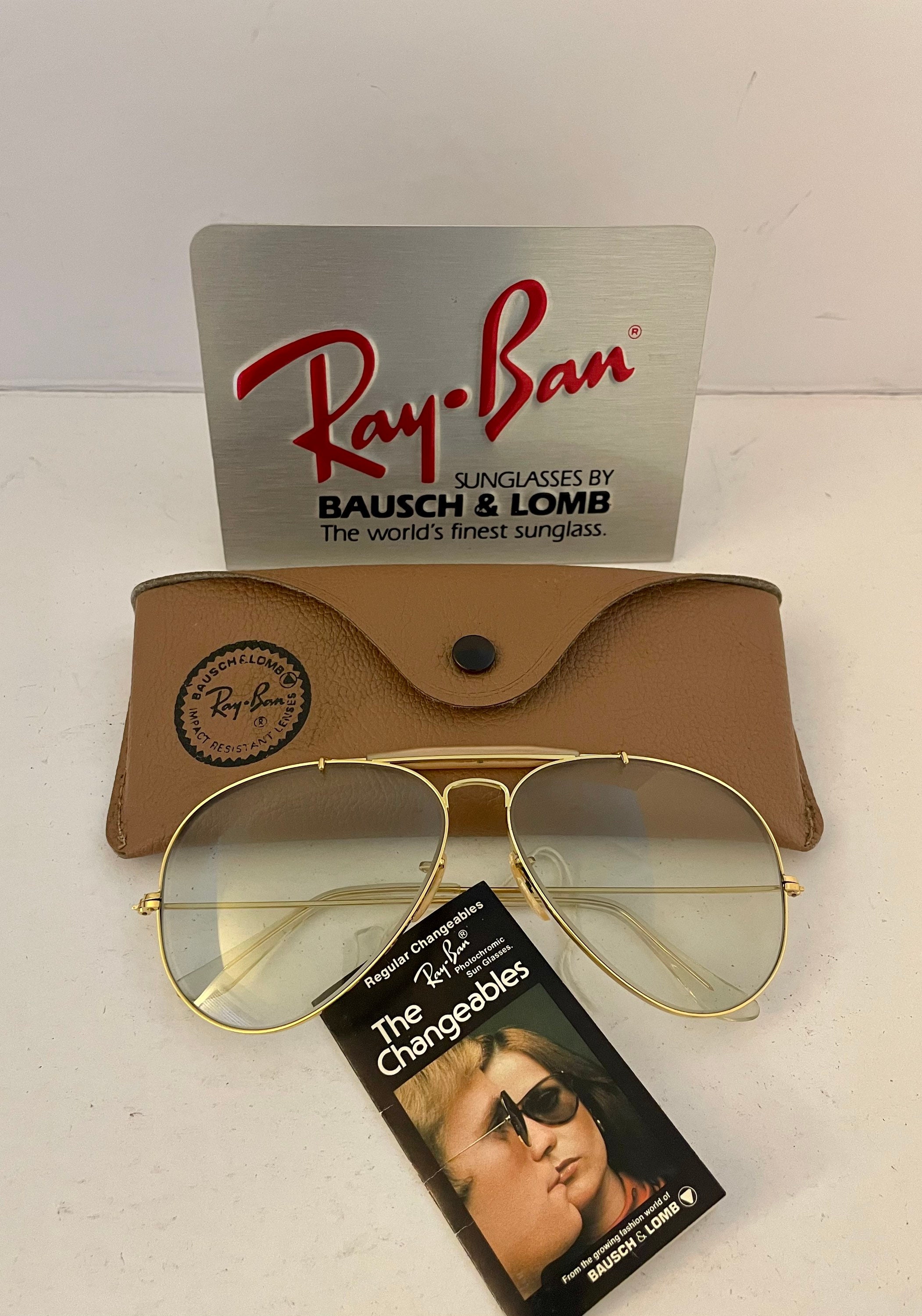 New Old Stock Ban Lomb Clear Etsy Bausch & - Aviator Ray Usa Vintage Gray to Changeable VTG Photochromic 62m BL