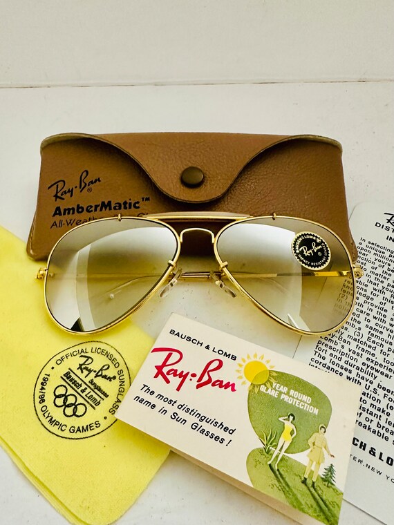 58MM New Old Stock Vintage Aviator Double Gradient Mirror Yellow Ambermatic Ray Ban Bausch Lomb DGM Ultra Rare General BL NOS Etsy Denmark