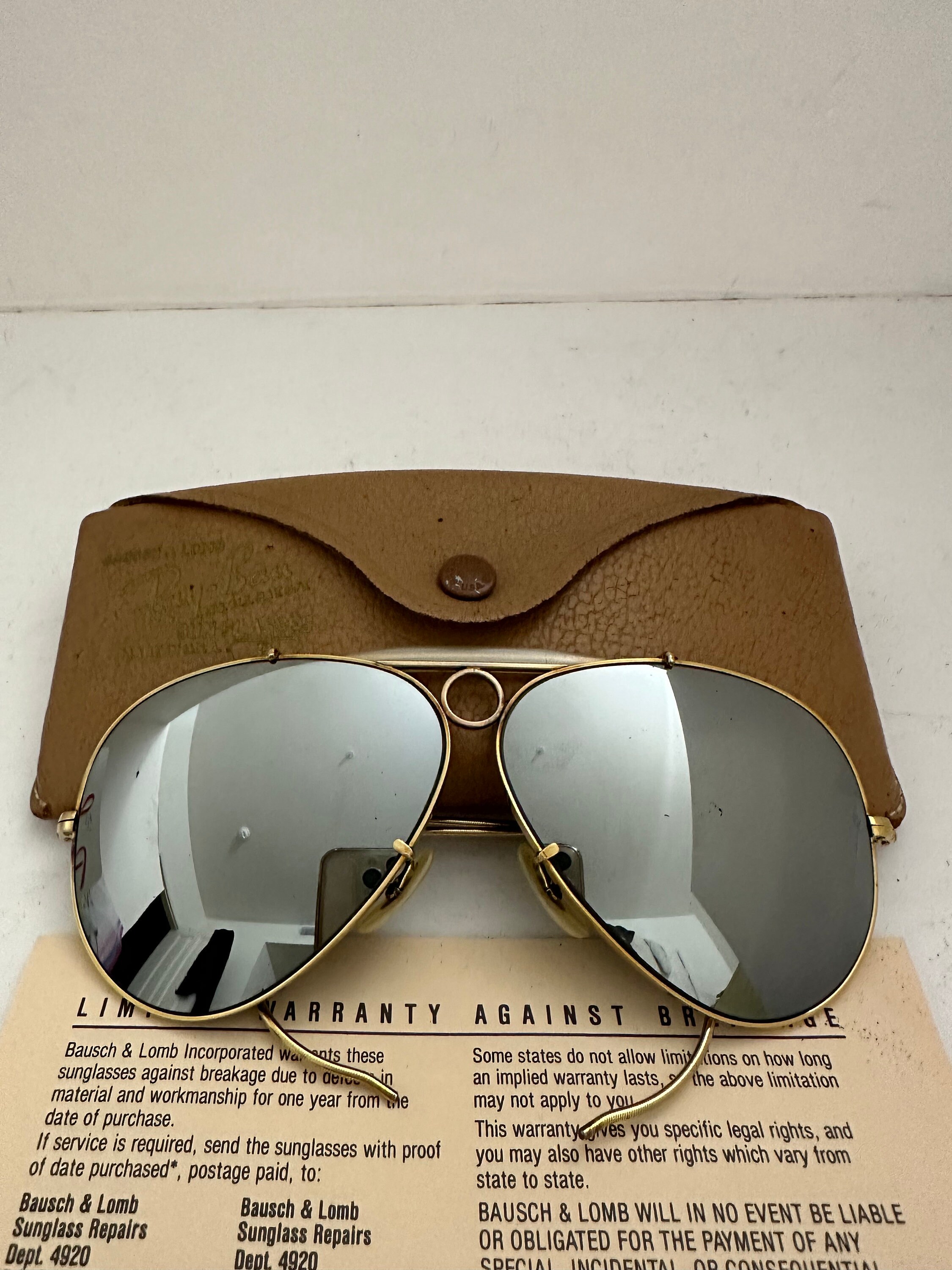 Vintage 62mm Aviator Shooter Green Full Mirror Ray Ban 12KGF Bausch Lomb USA VTG Gafas de sol ultra raras Defectuosas Etsy Mexico