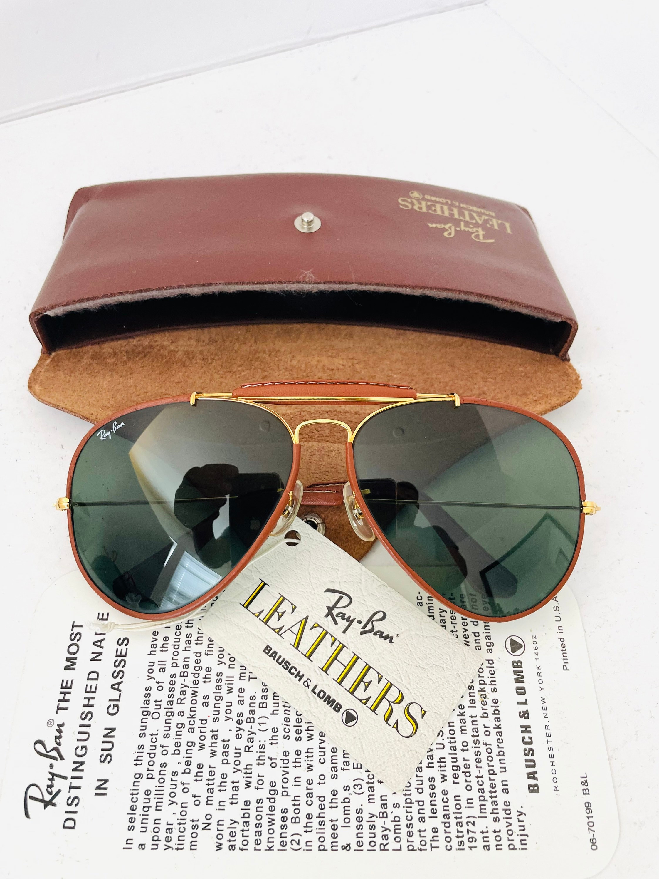 58M New Old Stock Aviator Leather Bausch & Lomb Ray Ban - Etsy