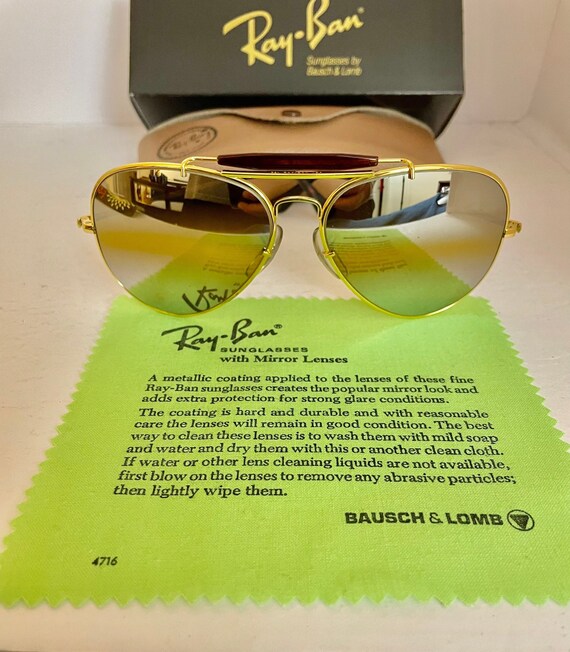 Vintage 62MM Aviator Doble Degradado Espejo Kalichrom DGM Ray Ban Bausch Lomb BL USA Ultra raro Etsy Espana