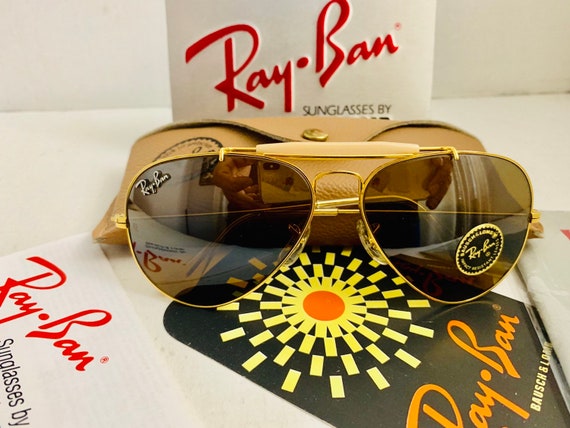 New Old Stock 58mm Vintage Aviator Ray Ban Raised Logo Etsy