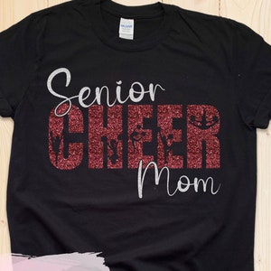 Senior cheer mom spirit shirt | School senior mom cheer shirt | Mom of a Cheerleader shirt | Cheer shirts for mom | Customized cheer tee