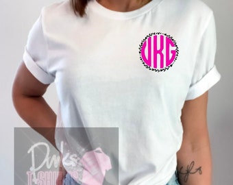 Monogram T-shirt | Personalized T-shirts | T-shirts with initials | girly t-shirt | girl shirts | initial shirt | adult and youth | tee