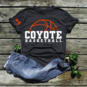 Personalized Basketball spirit shirts | Customized with your mascot and colors | School spirit shirts | Girly basketball shirts | glitter