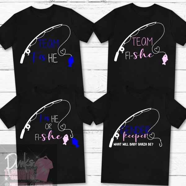 Fishing Gender Reveal Shirt, Fis-He or Fi-She Shirt, Fishing Theme Baby Shower, Keeper Of The Gender Tee, Cute Pregnancy Announcement shirts