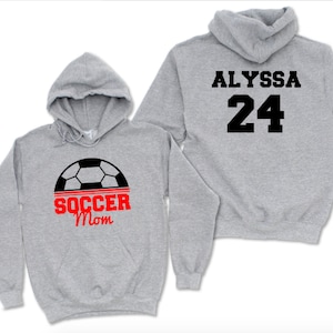 Personalized Soccer mom Hoodie | Soccer family hoodies | Customized with name and number | Sport hoodies | Soccer hoodies | Soccer shirts