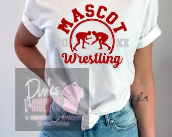 Personalized wrestling spirit shirt with mascot and year | Custom school spirit shirt | Custom wrestling shirt with school colors | sport