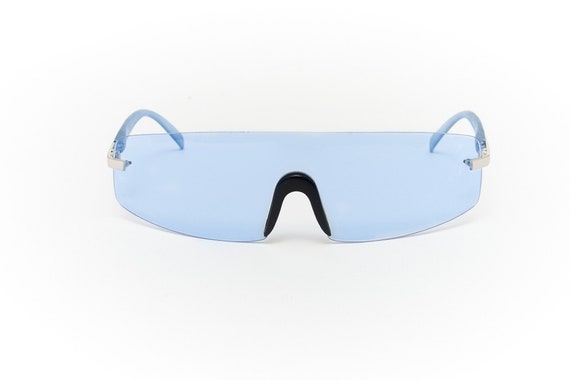 2000s Shield Sunglasses Early 2000's y2k blue green | Etsy