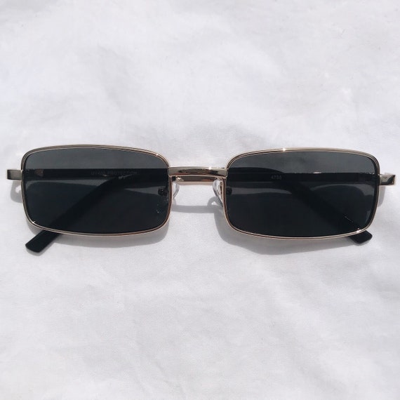 Vintage 90s Rectangle Grunge Sunglasses Unisex Glasses | Etsy