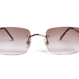 square sunglasses y2k fashion Rimless Red 90s Y2K Style rimless vintage