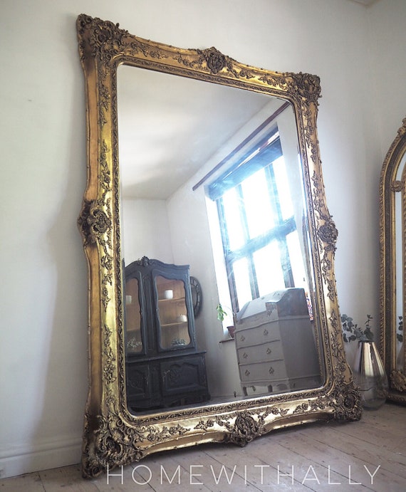 Sold Out Xxl Floorstanding Mirror Freestaning Gilt Framed Gold Etsy