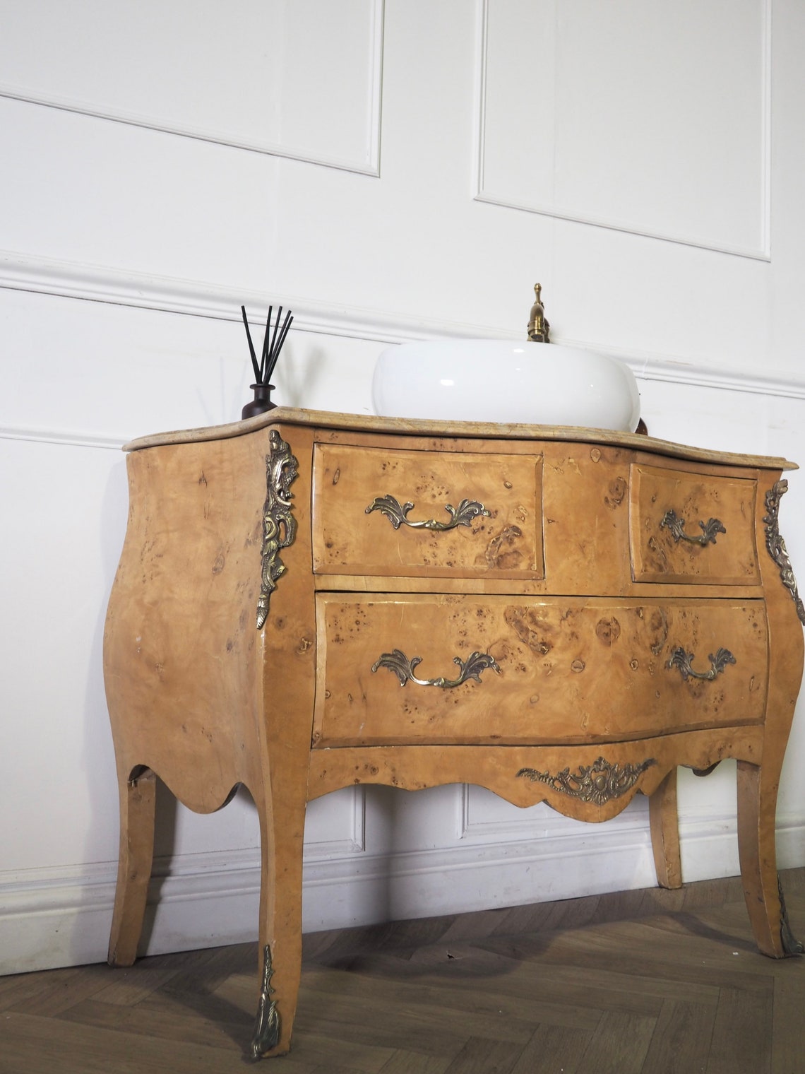NOW SOLD French Vintage Bathroom Vanity Washstand Bombe Etsy