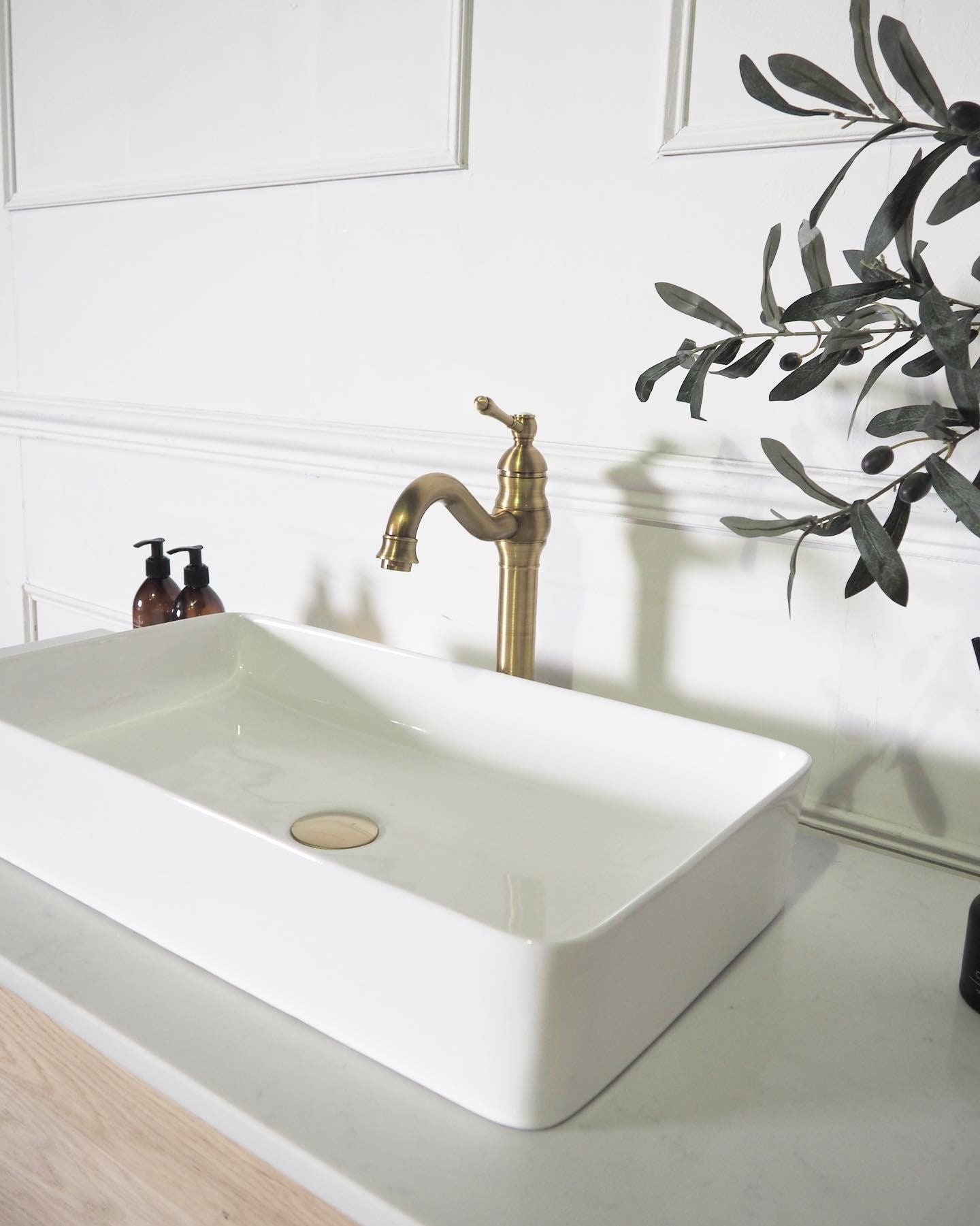 Large Antique Inspired Oak Marble Top Bathroom Vanity - Etsy UK