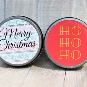 Christmas Candle Set 2 4 Oz Soy Candles Christmas Wax Etsy