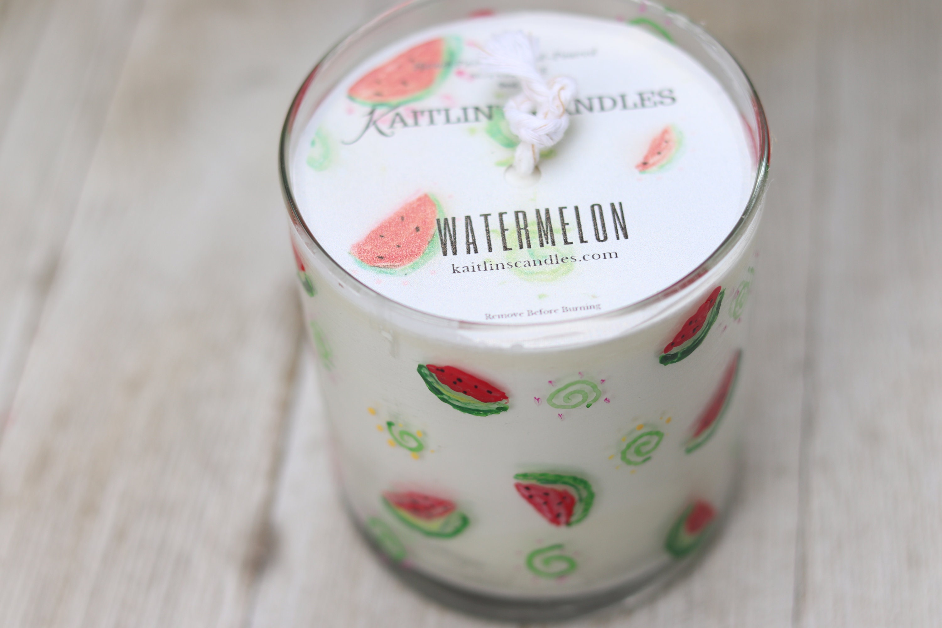 Watermelon Candle Homemade Decorative Candle Watermelon Etsy