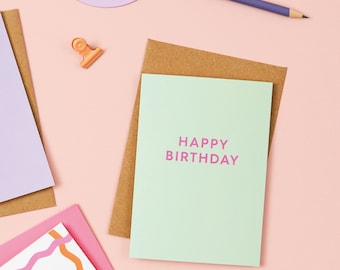 Happy Birthday card | Hot foiled | Mixed colours