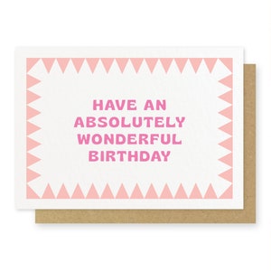 Wonderful birthday card Pink hot foiled image 2