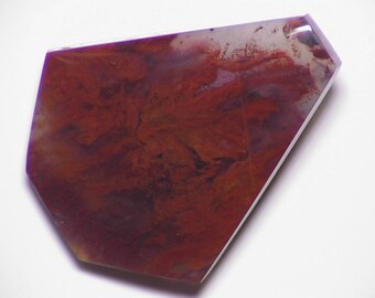 Flame Plume Agate Cabochon, Red Plume Agate Cab, Red Ribbon Agate, Clear Agate Stone, Loose Agate, Agate Loose Stone, Real Agate,