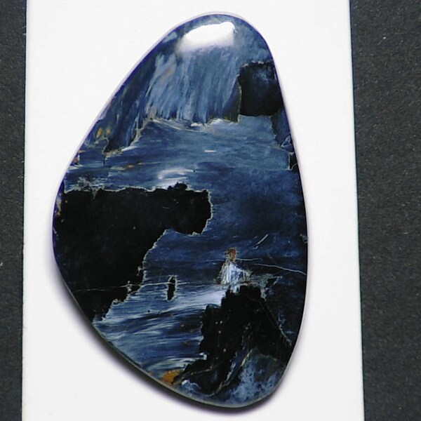 Ice Falls and Frozen River Pietersite Cabochon, Blue Pietersite Cab, Real Pietersite Jewelry Supply, Natural Pietersite Stone,