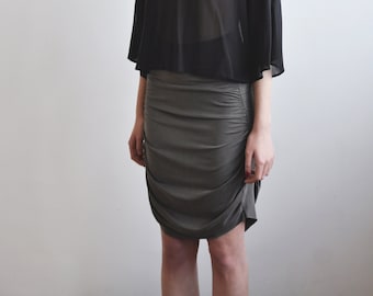 Draped skirt in cupro jersey / Timeless style / Sustainable skirt