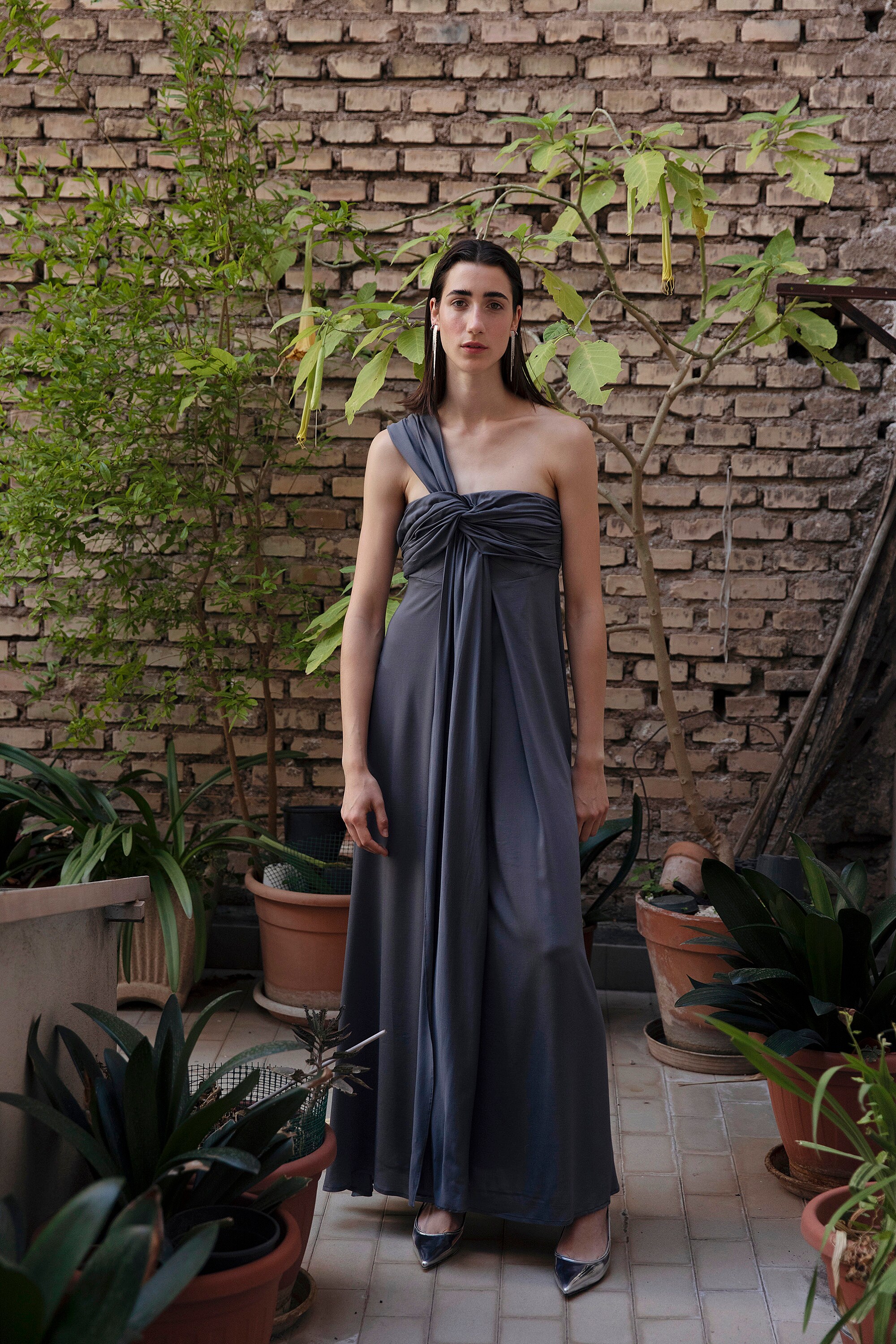 dark grey maxi dress Riah Fashion, Inc. | Elastic Waist Maxi Dress With Pockets | Gray Dark | Small