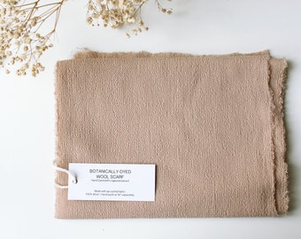 Natural dye scarf, Sustainable gift, Wool scarf hand dyed with Logwood