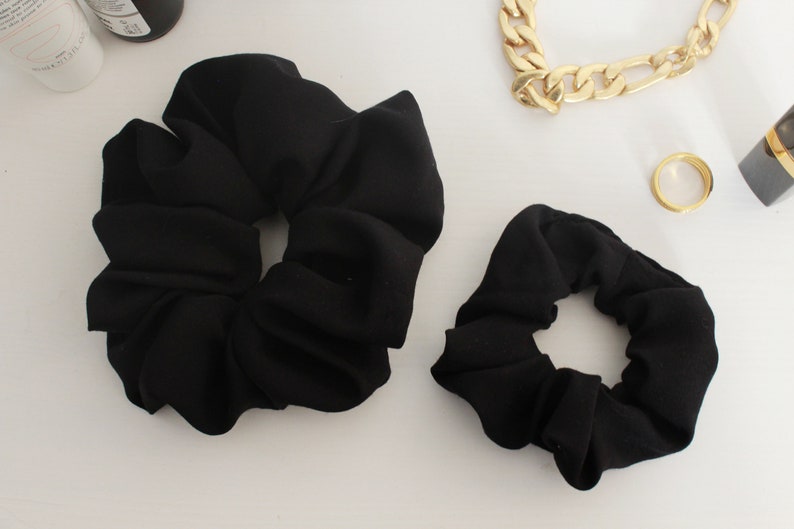 Black scrunchie / Hair accessory in viscose / Sustainable gift / Zero waste / Ethical present image 4