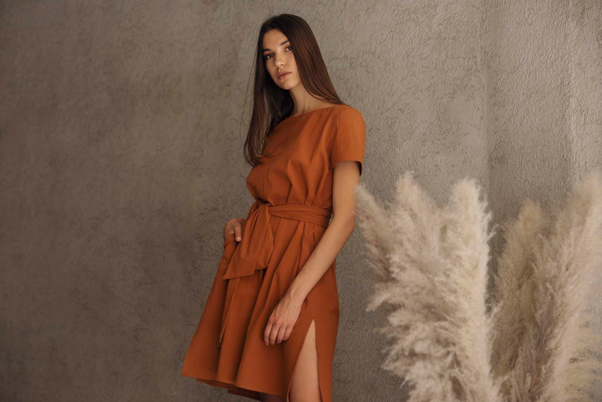 rust a line dress AW.Bridal A-line Sweetheart Neckline Floor Length Sleeveless Pleat Split Long Bridesmaid Dresses Dress Rust Size 6