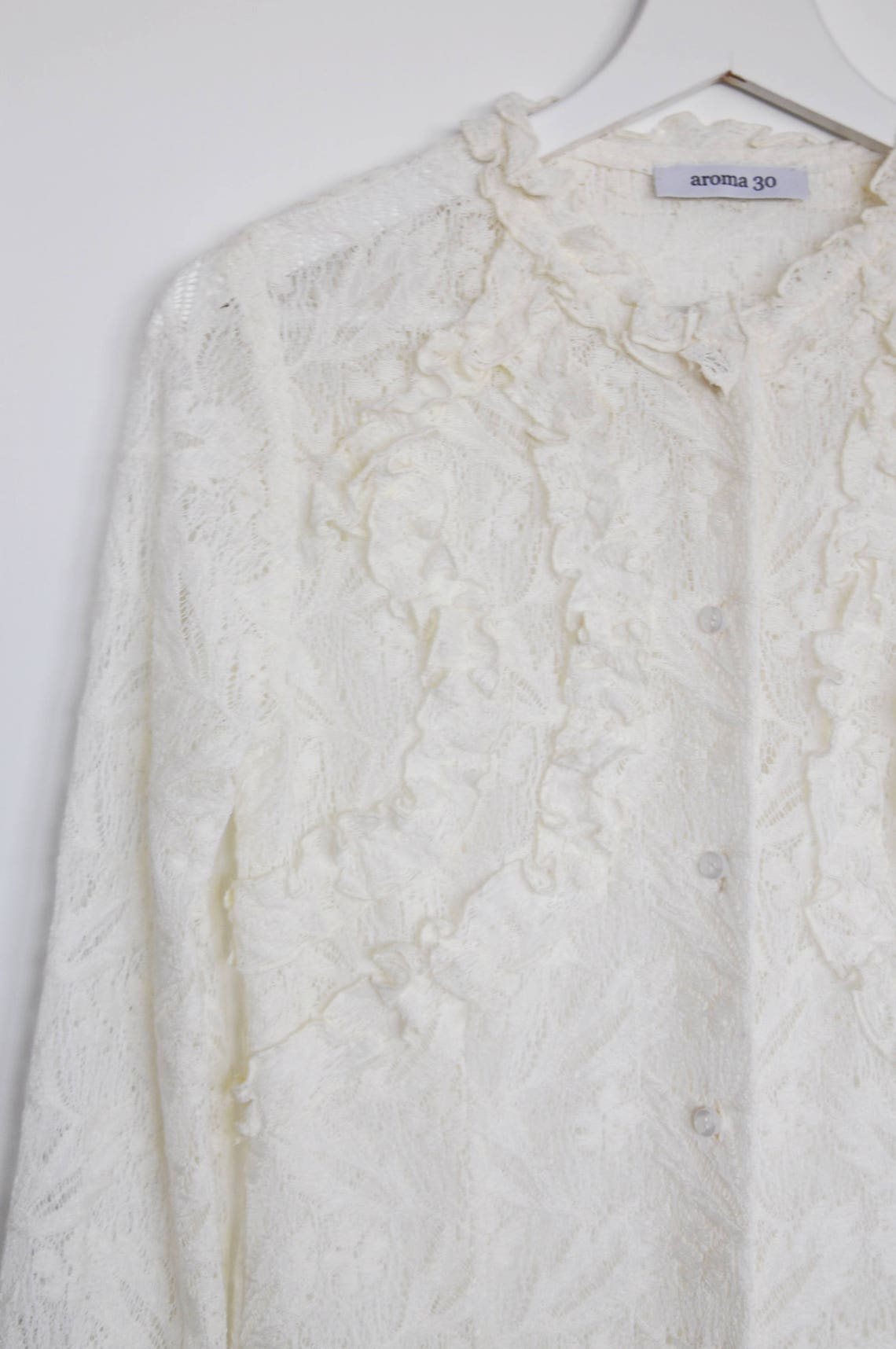 White Lace Ruffled Shirt main image 0