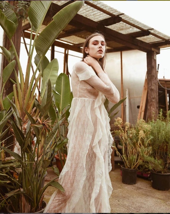 long flowy lace dress