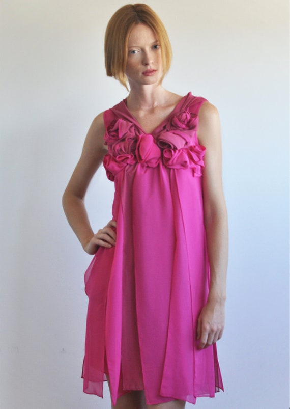 bright pink silk dress