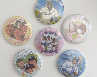 Cute Dodgers Button Pins