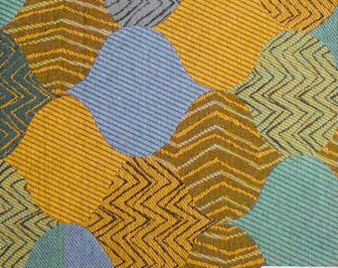 Tapestry Homedecor Jacquard Fabric Colorblueyellow Etsy UK