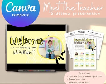 Meet the teacher night slideshow presentation | Customisable Canva Template