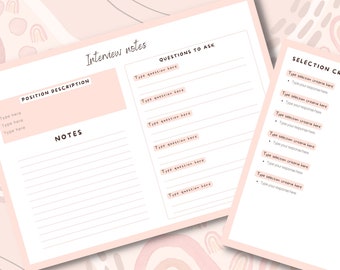 Vorstellungsgespräch Notizen Vorlage