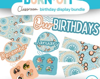 Aboriginal classroom birthday display bundle modern classroom decor | Canva Template | Aboriginal | Indigenous | First Nations