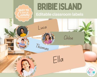 Aborigines Klassenzimmer beschriftet modernes Klassenzimmer Dekor | Aborigine | Einheimische | Indianer | Canva Vorlage | Brisur Island Kollektion