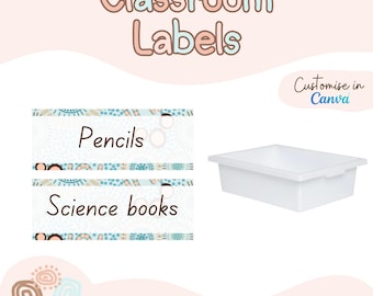 Classroom Labels Featuring | Burn Off Collection | Canva Template | Aboriginal | Indigenous | First Nations