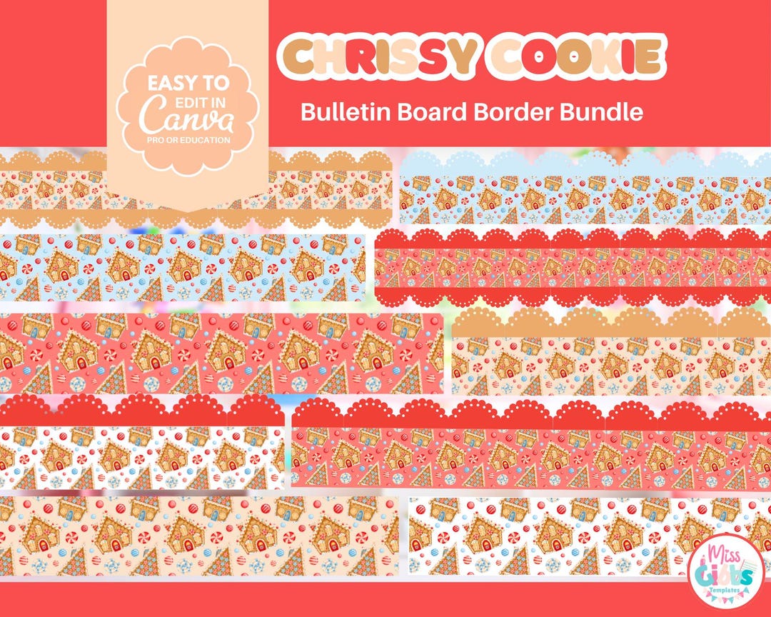 Gingerbread Christmas Bulletin Board Borders for Christmas Modern ...