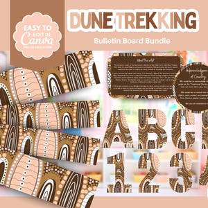 Aboriginal Bulletin Board Bundle Classroom Decor | Indigenous | First Nations | Canva Template | Dune Trekking Collection