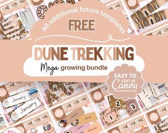 Aboriginal classroom decor bundle (MEGA) growing bundle | Indigenous | First Nations | Canva Template | Dune Trekking Collection