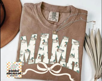 Mallard Duck Mama PNG: Coquette Bow Camo Sublimation (Digital Download