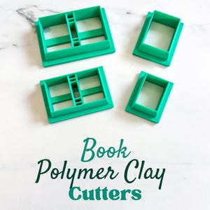 Book Cover & Page Polymer Clay Cutter Sets | 3D Printed PLA, Multiple Sizes, Sharp and Durable, Embossed