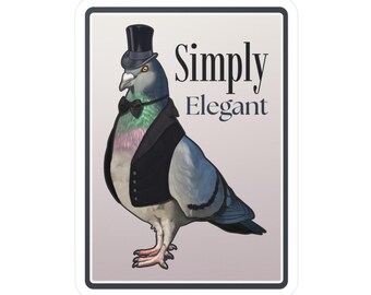 Simply Elegant Pigeon Pigeon Illustration sticker | Kiss-Cut Vinyl Decal