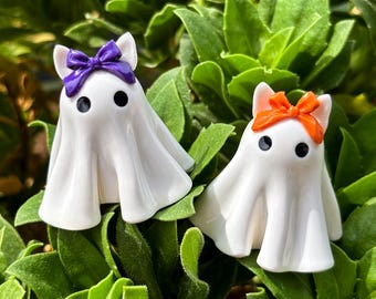 Customizable Cat & Dog Ghost Mini Figure, Earrings, Car Decor, Keychain Charm | Handmade Polymer Clay, Lightweight | Made to Order!