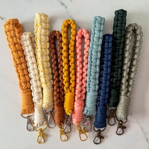 Handmade Macrame Keychain – Thick & Durable Wristlet – Boho Key Holder – Multiple Colors – Made to Order